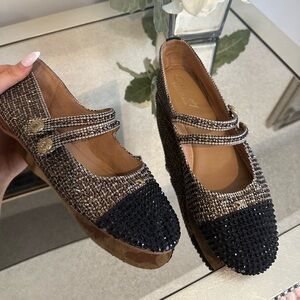 Circus NY by Sam Edelman Zoey Rhinestone Mary Jane Cap Toe Ballerina Flats